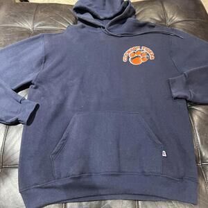 Vintage Russell Athletic Clemson Tigers Sweatshirt Hoodie Blue Size L